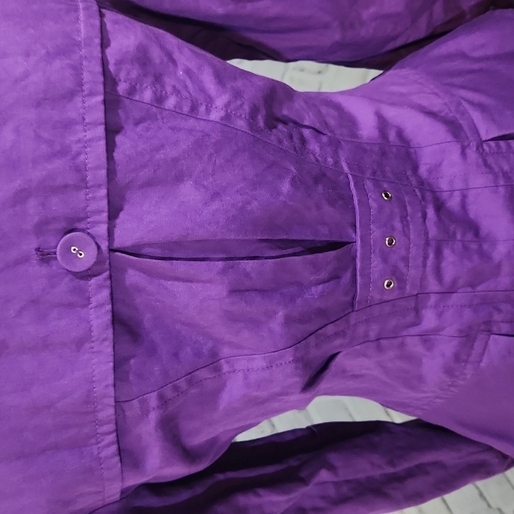 BCBGMaxAzria Purple Ruffle Front Jacket - Picture 4 of 12
